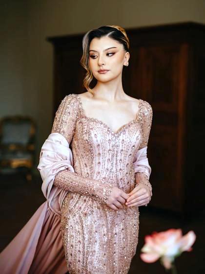 Blush engagement dress