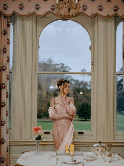 Blush engagement dress