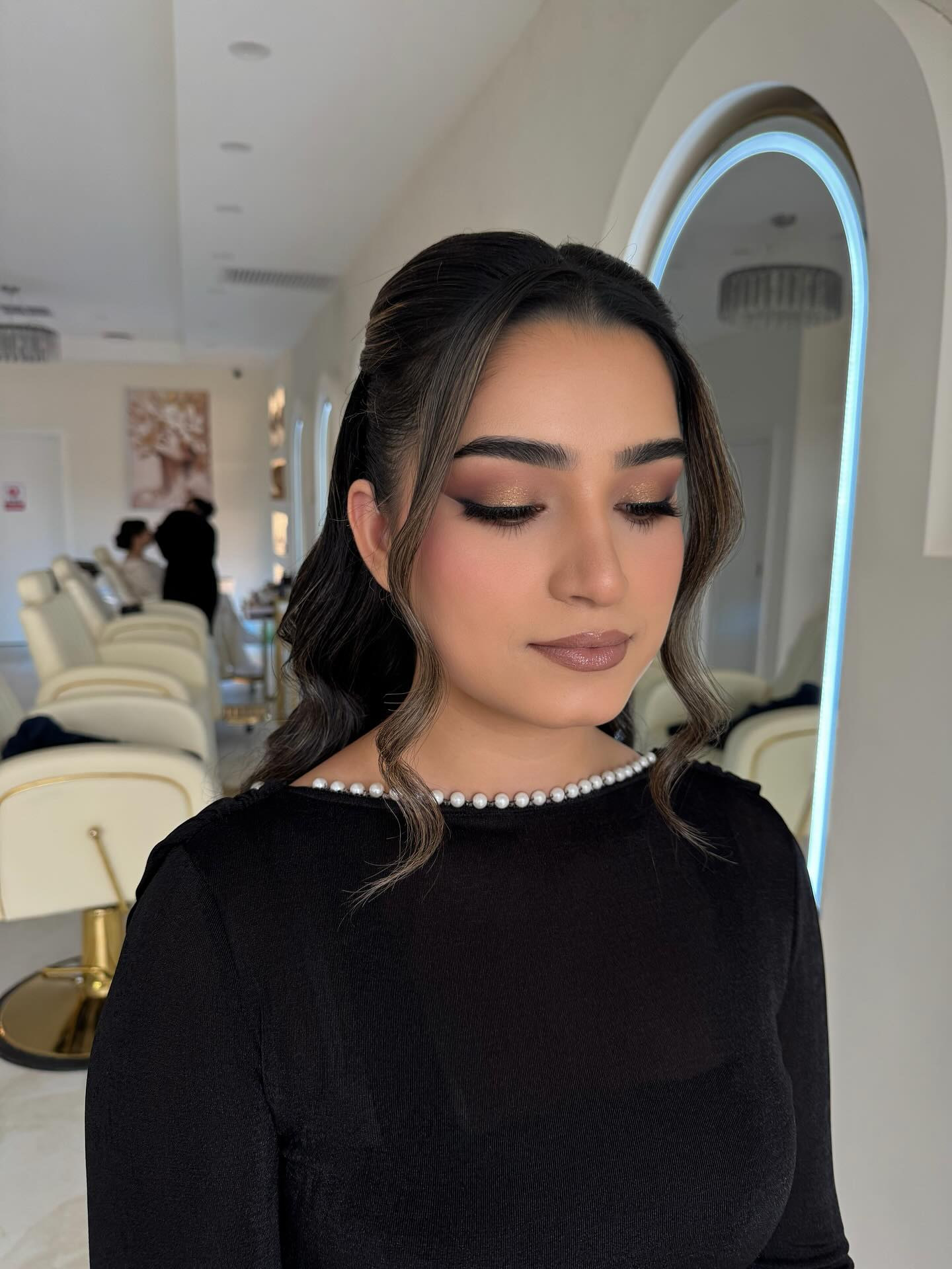 A bridesmaid with a sleek style