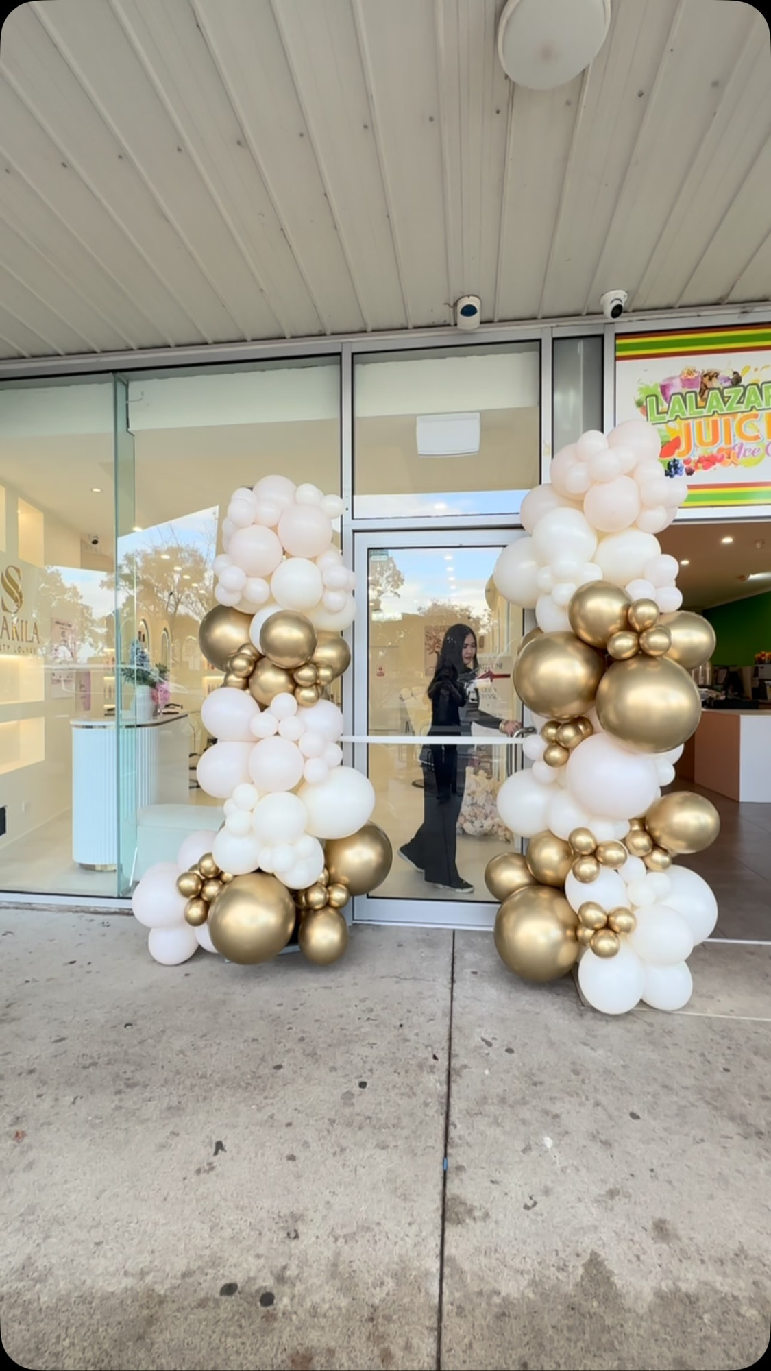 Balloons at the door of the lounge on opening day